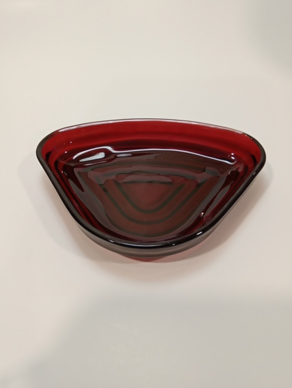 Anchor Hocking Manhattan Pattern Ruby Red Trinket Tray